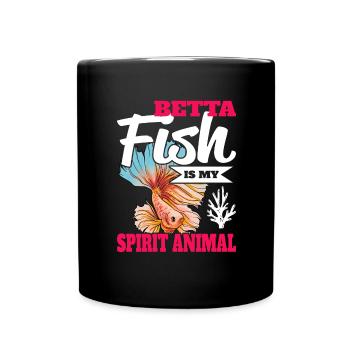 Betta Fish Is My Spirit Animal Siamesischer Kampff - Tasse einfarbig - Schwarz - Vorne