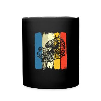 Vintage Siamesischer Kampffisch Retro Betta Splend - Tasse einfarbig - Schwarz - Vorne