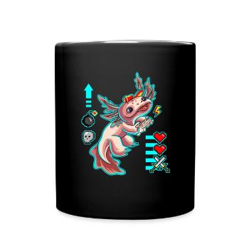 Gamesolotl Axolotl Gamer Molche Gamerin Gaming - Tasse einfarbig - Schwarz - Vorne