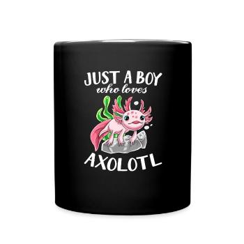Just A Girl Who Loves Axolotls Jungen Süßes Axolot - Tasse einfarbig - Schwarz - Vorne