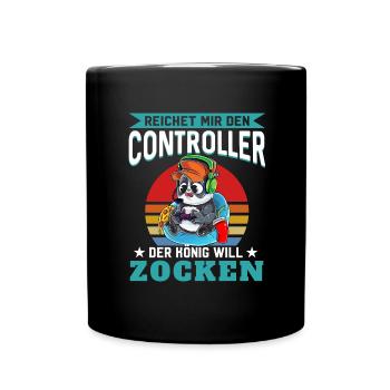 Reichet Mir Den Controller Ihr Narren Der König Wi - Tasse einfarbig - Schwarz - Vorne
