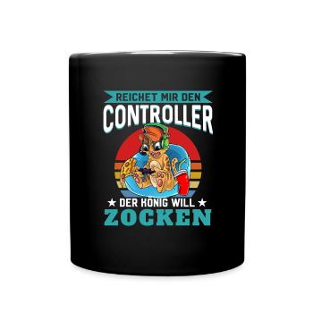 Reichet Mir Den Controller Ihr Narren Der König Wi - Tasse einfarbig - Schwarz - Vorne