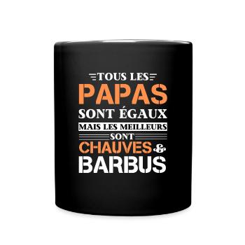 Tee shirt Meilleur Papa Chauve et Barbus - Mug uni - noir - Devant
