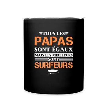 Cadeau Homme Papa Meilleur surfeur - Mug uni - noir - Devant