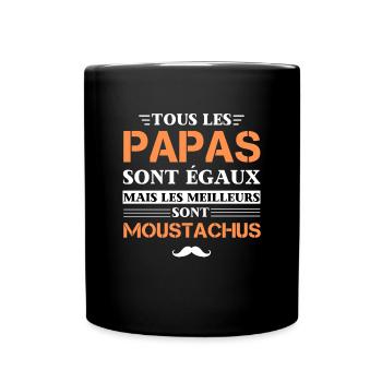 Papa moustachu cadeau homme moustache - Mug uni - noir - Devant