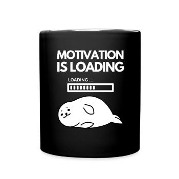 motivation loaded funny saying tired gift - Full Colour Mug - black - Front