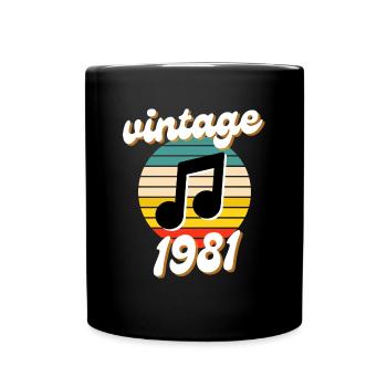 né millésime année 1981 idée cadeau années 80 - Mug uni - noir - Devant