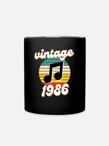 geboren vintage jahr 1986 geschenk idee 80er - Tasse einfarbig - Schwarz