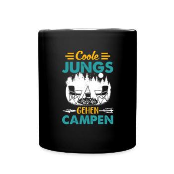 Coole Jungs Gehen Campen Camper Zelten Camping - Tasse einfarbig - Schwarz - Vorne