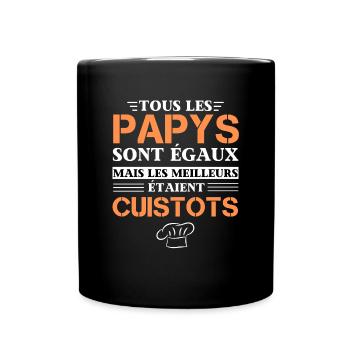 Humour Papy Cuistots Cadeau Cuisinier Papi - Mug uni - noir - Devant