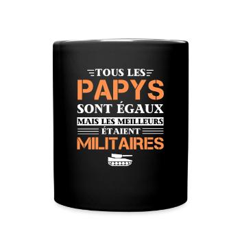 Ancien Militaire Cadeau Meilleur Papy Char - Mug uni - noir - Devant