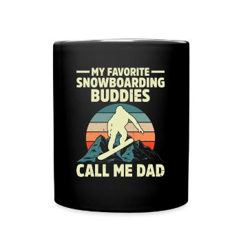 Snowboarding Geschenkidee für Snowboarder Snowboar - Tasse einfarbig - Schwarz - Vorne