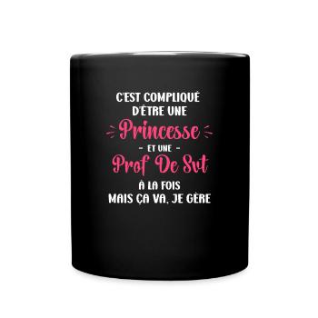 Compliqué princesse et prof de svt - Mug uni - noir - Devant