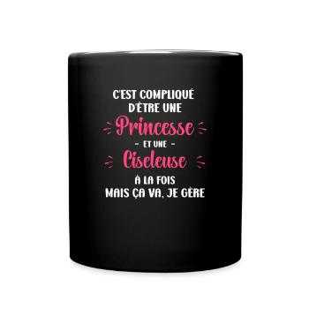 Compliqué princesse et Ciseleuse - Mug uni - noir - Devant