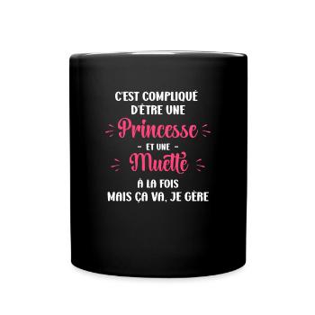Compliqué princesse et Muette - Mug uni - noir - Devant