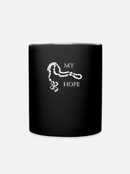 My Hope, Rosary, Symbol, Cross, God, Pax - Full Colour Mug - black