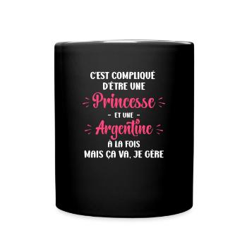 Princesse Argentine - Mug uni - noir - Devant