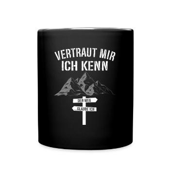 Wandern Geschenk Für Wanderer Berge Trekking - Tasse einfarbig - Schwarz - Vorne