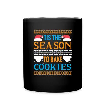 Ugly Christmas Sweater - Bake Cookies - Full Colour Mug - black - Front