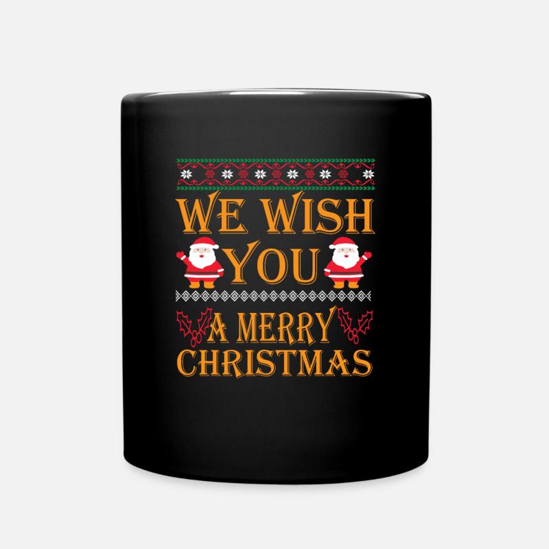 Pull de Noël moche - Nous vous souhaitons un joyeux - Mug uni - noir