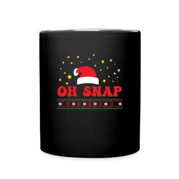 Ugly Christmas Sweater - Oh Snap - Tasse einfarbig - Schwarz - Vorne