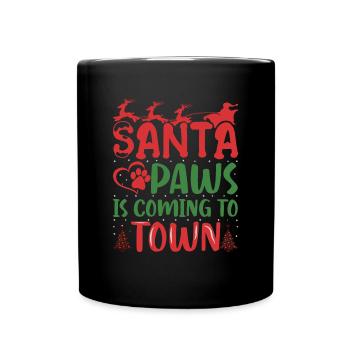 Ugly Christmas Sweater - Santa Paws is coming to - Tasse einfarbig - Schwarz - Vorne