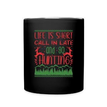 Ugly Christmas Sweater - Go Hunting - Full Colour Mug - black - Front
