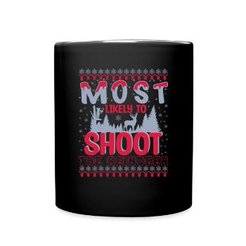 Ugly Christmas Sweater für Jäger - Tasse einfarbig - Schwarz - Vorne