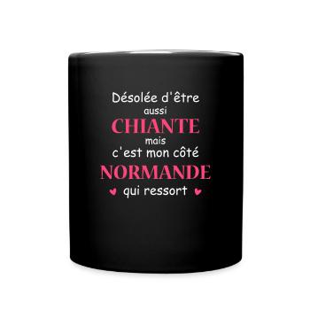 Chiante C'est mon côté Normande - Mug uni - noir - Devant