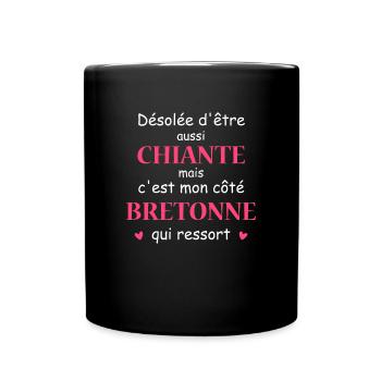 Chiante mon côté bretonne - Mug uni - noir - Devant