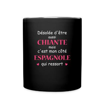 Chiante C'est mon côté ESPAGNOLE - Mug uni - noir - Devant