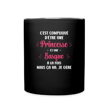 Princesse et basque - Mug uni - noir - Devant