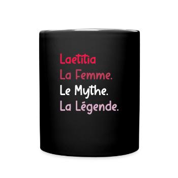 La femme le mythe la légende laetitia - Mug uni - noir - Devant