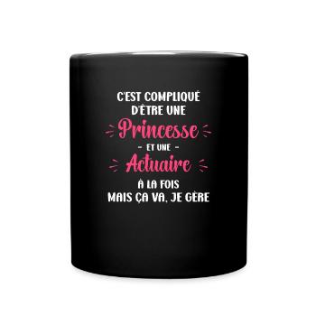 C'est compliqué d'être une princesse et une actuai - Mug uni - noir - Devant