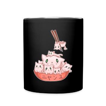 Ramen Kawaii Katze Anime Otaku Japanische Nudeln - Tasse einfarbig - Schwarz - Vorne
