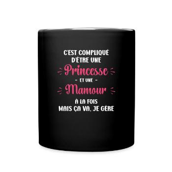 Princesse mamour - Mug uni - noir - Devant