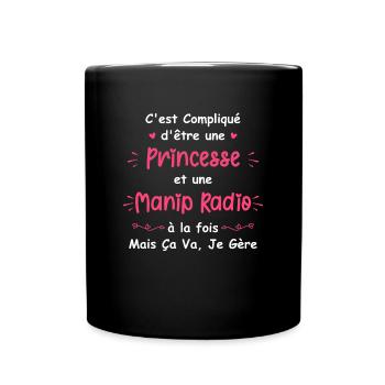 Princesse manip radio - Mug uni - noir - Devant