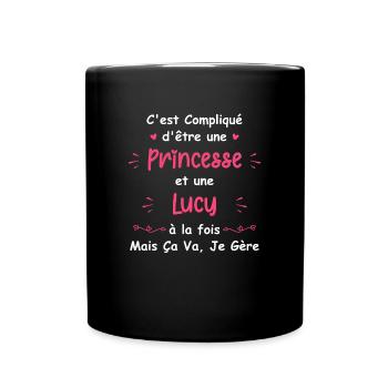 C'est compliqué d'être une princesse et lucy - Mug uni - noir - Devant