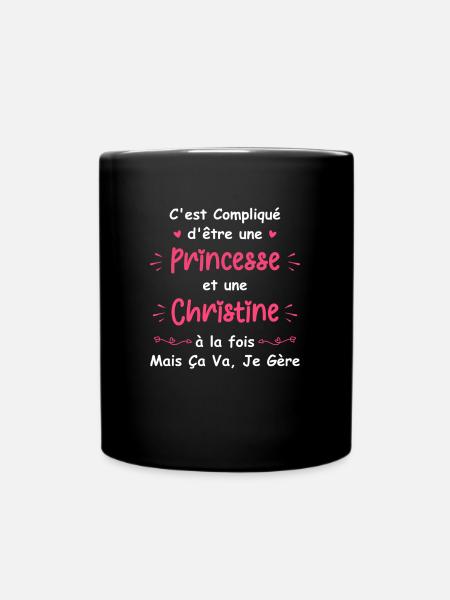 C'est compliqué d'être une princesse et Christine - Mug uni - noir