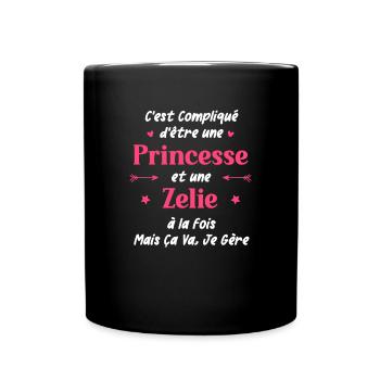 C'est compliqué d'être une princesse et Zelie - Mug uni - noir - Devant