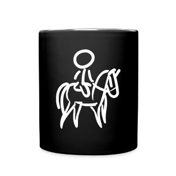 Rider on Horse Rider Minimalist Minimalism - Full Colour Mug - black - Front
