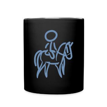 Cavalier sur Cavalier Minimalisme Minimaliste - Mug uni - noir - Devant