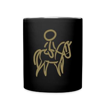 Rider on Horse Rider Minimalist Minimalism - Full Colour Mug - black - Front