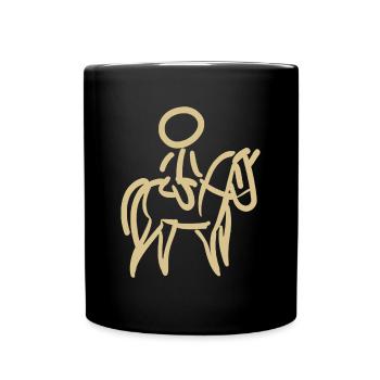 Cavalier sur Cavalier Minimalisme Minimaliste - Mug uni - noir - Devant