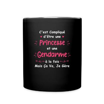 Princesse gendarme - Mug uni - noir - Devant