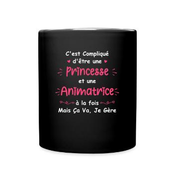 Animatrice - Mug uni - noir - Devant