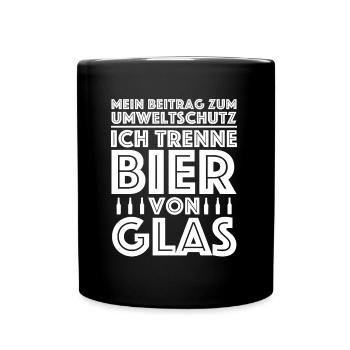 Bein Beitrag zum Umweltschutz | Bier, Party - Tasse einfarbig - Schwarz - Vorne