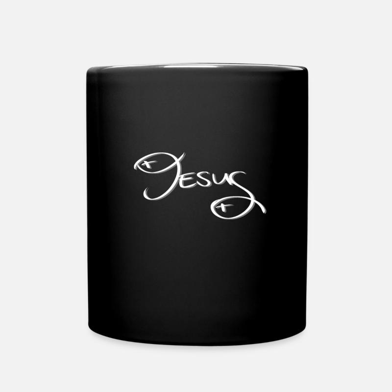 Fish Jesus nice and discreet - Full Colour Mug - black