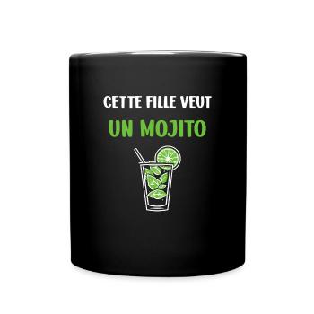 Cette fille veut un mojito - Mug uni - noir - Devant