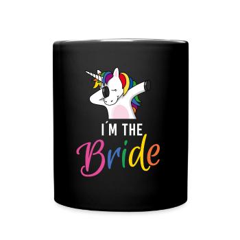 LGBTQ Je suis mariée licorne enterrement de vie de jeune fille - Mug uni - noir - Devant